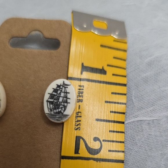 Vintage Ship Illustration Earrings - Picture 5 of 7